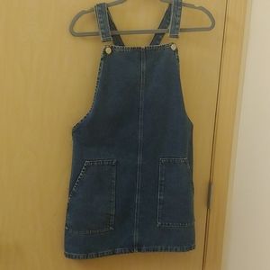 Topshop Denim Jumper Overall Dress